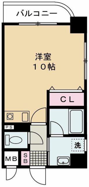 延末アートスカイハイツ(ワンルーム/2階)の間取り写真