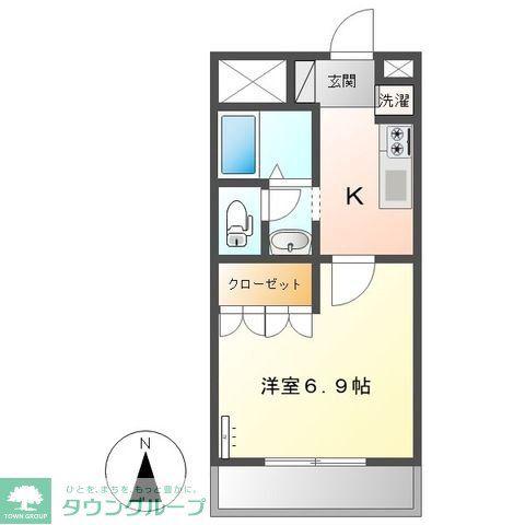 エクシードII(1K/2階)の間取り写真