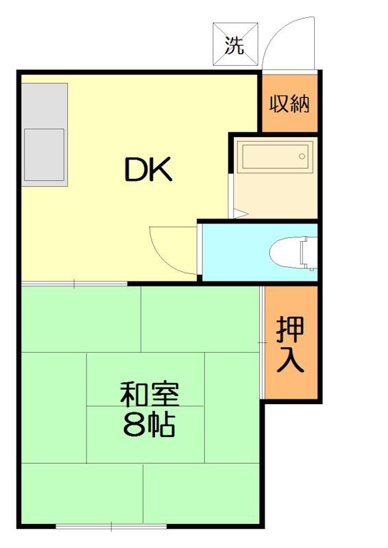 ハイツ松永(1K/1階)の間取り写真