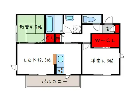 LEGAME EBISU(2LDK/2階)の間取り写真