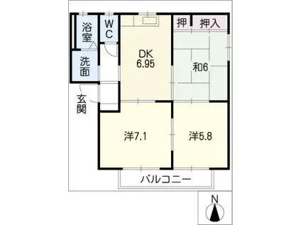マーブル(3DK/2階)の間取り写真