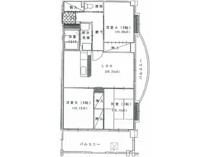 FOR REST セリーヌ21(3LDK/3階)の間取り写真