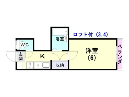 ソラーナ光陽(1K/2階)の間取り写真