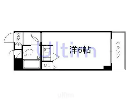 スぺリオン伏見(1K/6階)の間取り写真