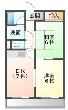 サン・オーレ東福山(2DK/4階)の間取り写真