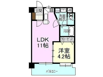 ガーデンヒルズ東山(1LDK/6階)の間取り写真