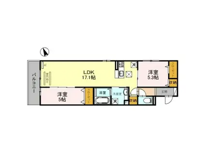 ロイヤルコート(2LDK/3階)の間取り写真