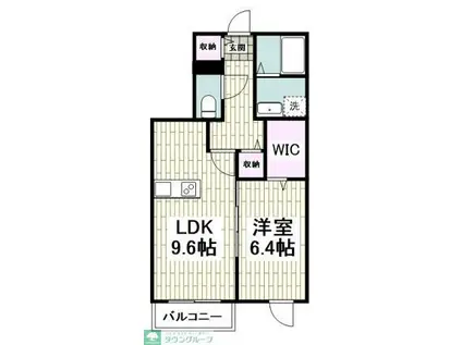 クレール・エ・ボウIII(1LDK/2階)の間取り写真