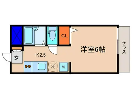 ビーライン平安(1K/1階)の間取り写真