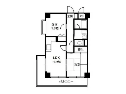 パストラルASAHI(2LDK/7階)の間取り写真