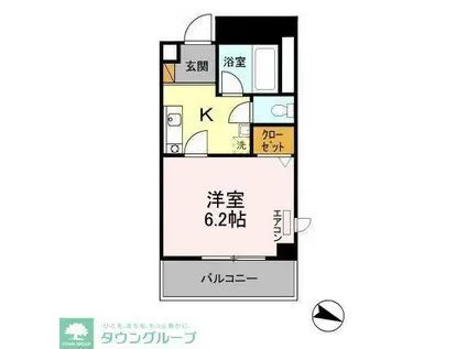 G.MウエストハイツA(1K/8階)の間取り写真