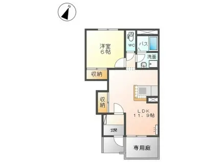 グランヴェール(1LDK/1階)の間取り写真