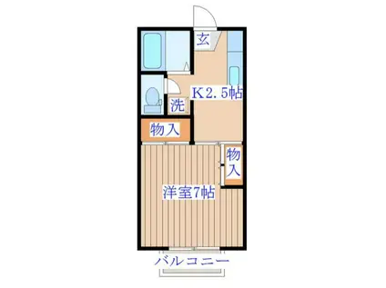 コーポファミリー(1K/2階)の間取り写真