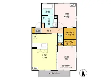 アンクレール(2LDK/2階)の間取り写真