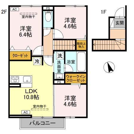 ファミリア(3LDK/2階)の間取り写真