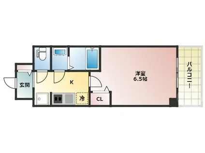 ブランシエスタ加島(1K/5階)の間取り写真