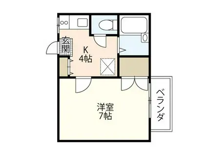 エスポアールM(1K/1階)の間取り写真