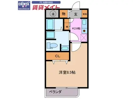 ペイサージュタマキ(1K/1階)の間取り写真