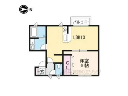 ヴィラ・デ・アウラ(1LDK/2階)の間取り写真