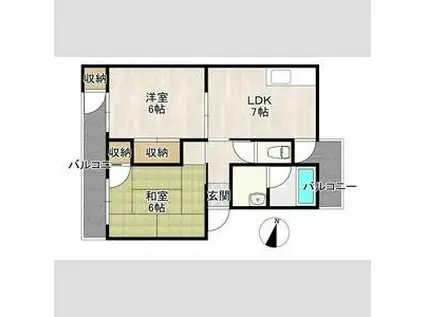 カノープス千里(2DK/1階)の間取り写真