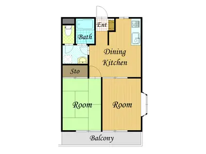 クールブリーズ(2DK/1階)の間取り写真