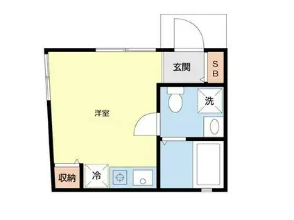 DUET不動前(ワンルーム/1階)の間取り写真