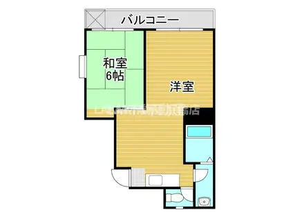 関目岡村マンション(1LDK/4階)の間取り写真