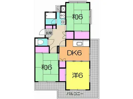 メゾン富沢(3DK/1階)の間取り写真