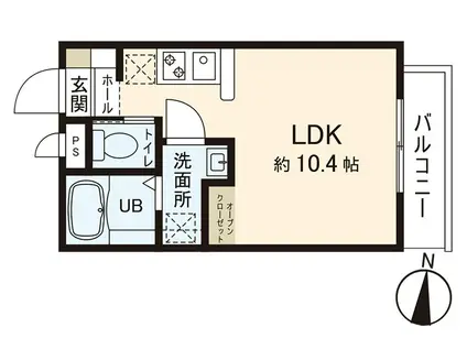 CINZA小田原(ワンルーム/3階)の間取り写真