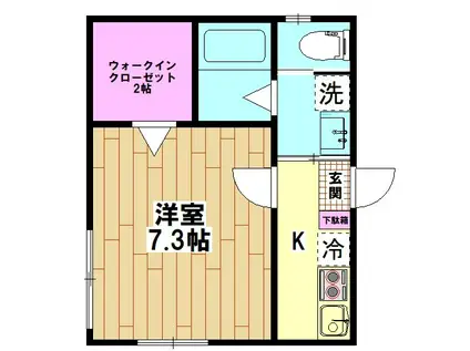ミル カサス(1K/1階)の間取り写真
