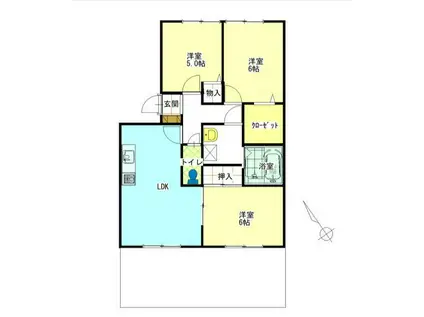 そなぎハイツ(3LDK/1階)の間取り写真