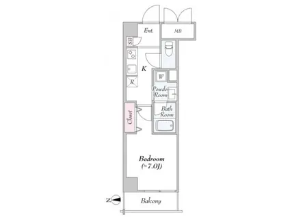 URBANLINKときわ台(1K/2階)の間取り写真