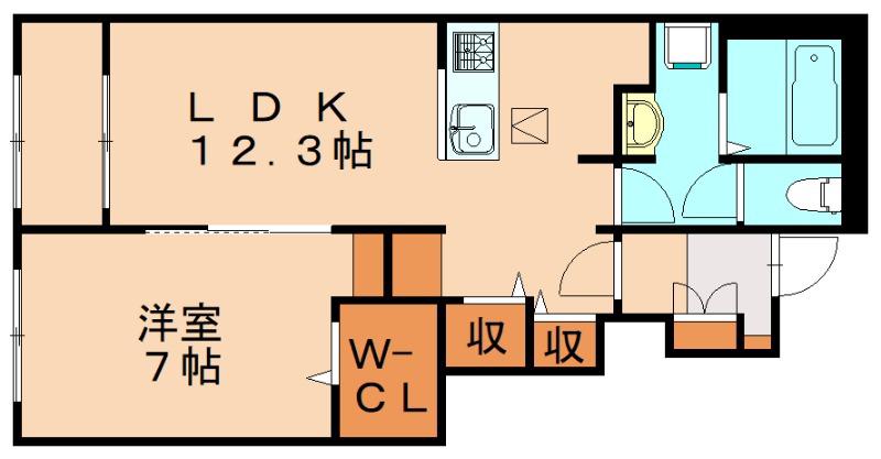 アミティエI(1LDK/1階)の間取り写真