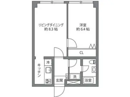 高輪ペアシティ(1LDK/6階)の間取り写真