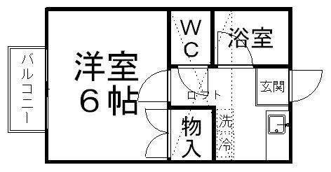 ドウェリング斎藤11(1K/2階)の間取り写真