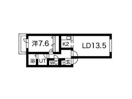 コスモティガー(1LDK/1階)の間取り写真