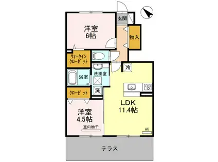 コンフォルタ(2LDK/1階)の間取り写真