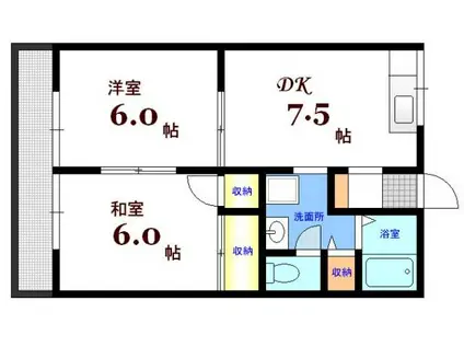 アーバン浅井A棟(2DK/2階)の間取り写真