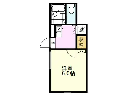サリュ立川(1K/1階)の間取り写真