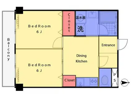 マンション芝公園(2DK/8階)の間取り写真