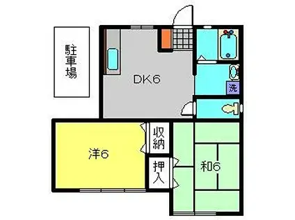 パルデンス増田(2DK/1階)の間取り写真