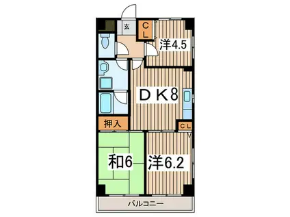 サンヒルズ泉(3DK/1階)の間取り写真