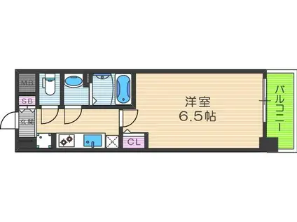 プレサンス梅田北オール(1K/9階)の間取り写真