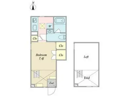 セリングトゥーレ(1K/1階)の間取り写真
