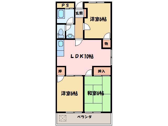 アーバンコート中須賀(3LDK/3階)の間取り写真