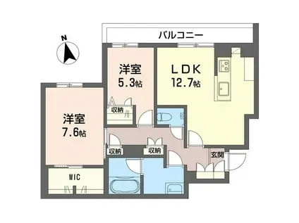 カーサレジオ戸塚(2LDK/1階)の間取り写真