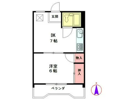 第1加藤ビル(1DK/4階)の間取り写真
