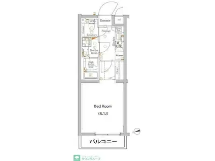 XEBEC経堂(1K/1階)の間取り写真