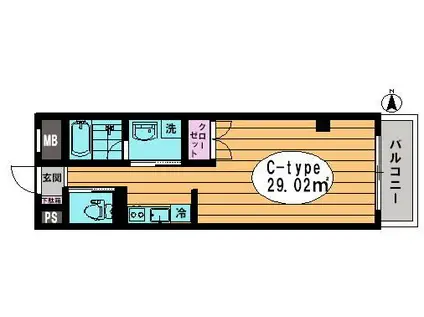 セレウス西葛西(1K/3階)の間取り写真