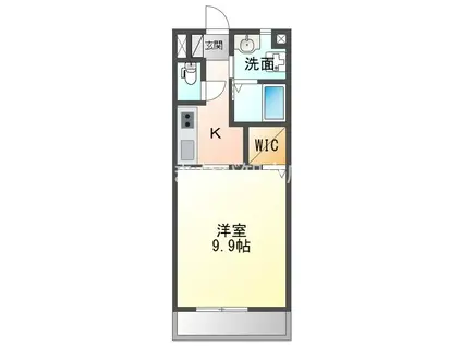 カトレアA(1K/2階)の間取り写真